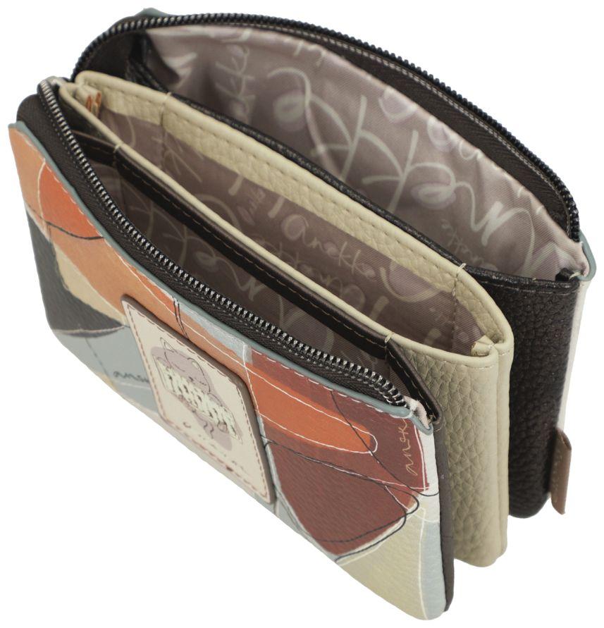 kleine Kosmetiktasche Anekke beige Sophia schimmernd Münzen bunt