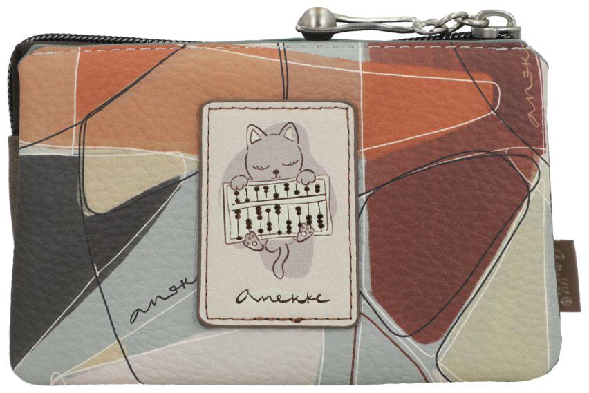 kleine Kosmetiktasche Anekke beige Sophia schimmernd Münzen bunt