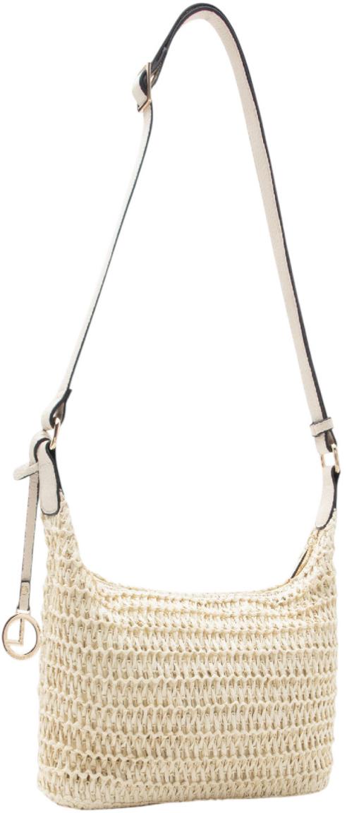 kleine L.Credi Crossovertasche beige Bast Ramina Sand