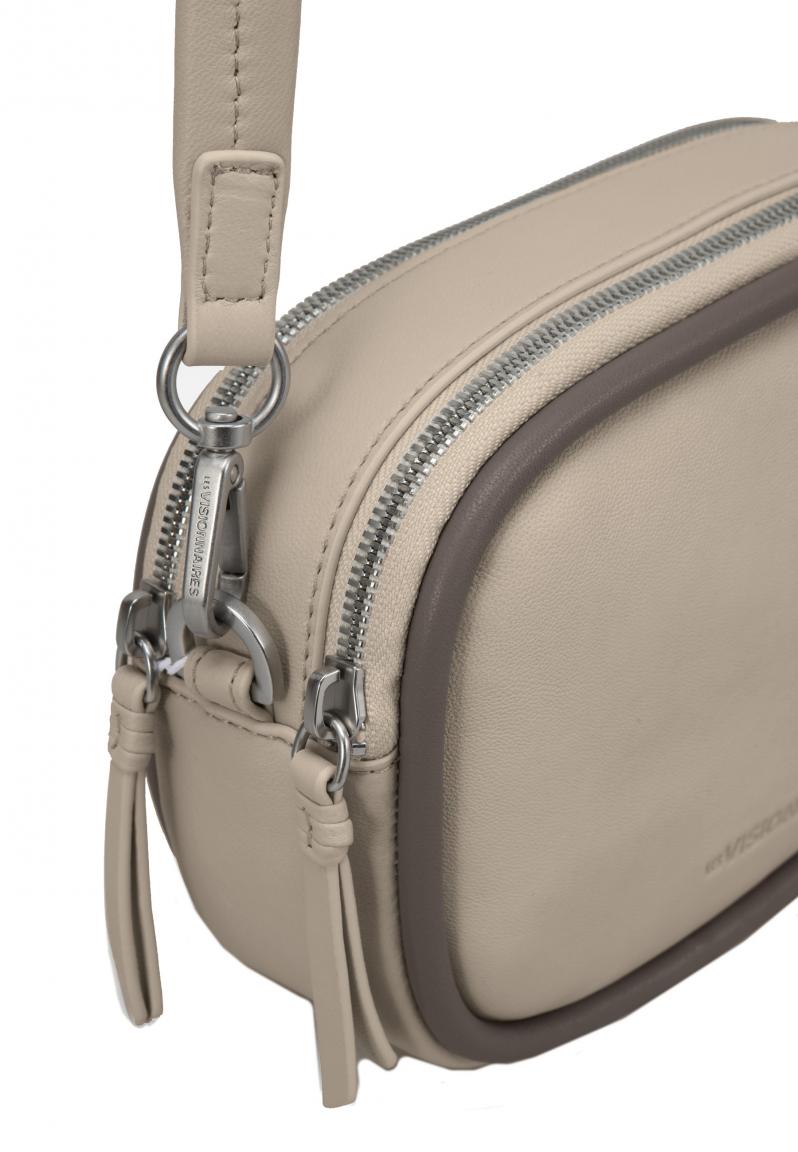 kleine Schultertasche Ella Piping beige taupe Les Visionnaires Lammleder