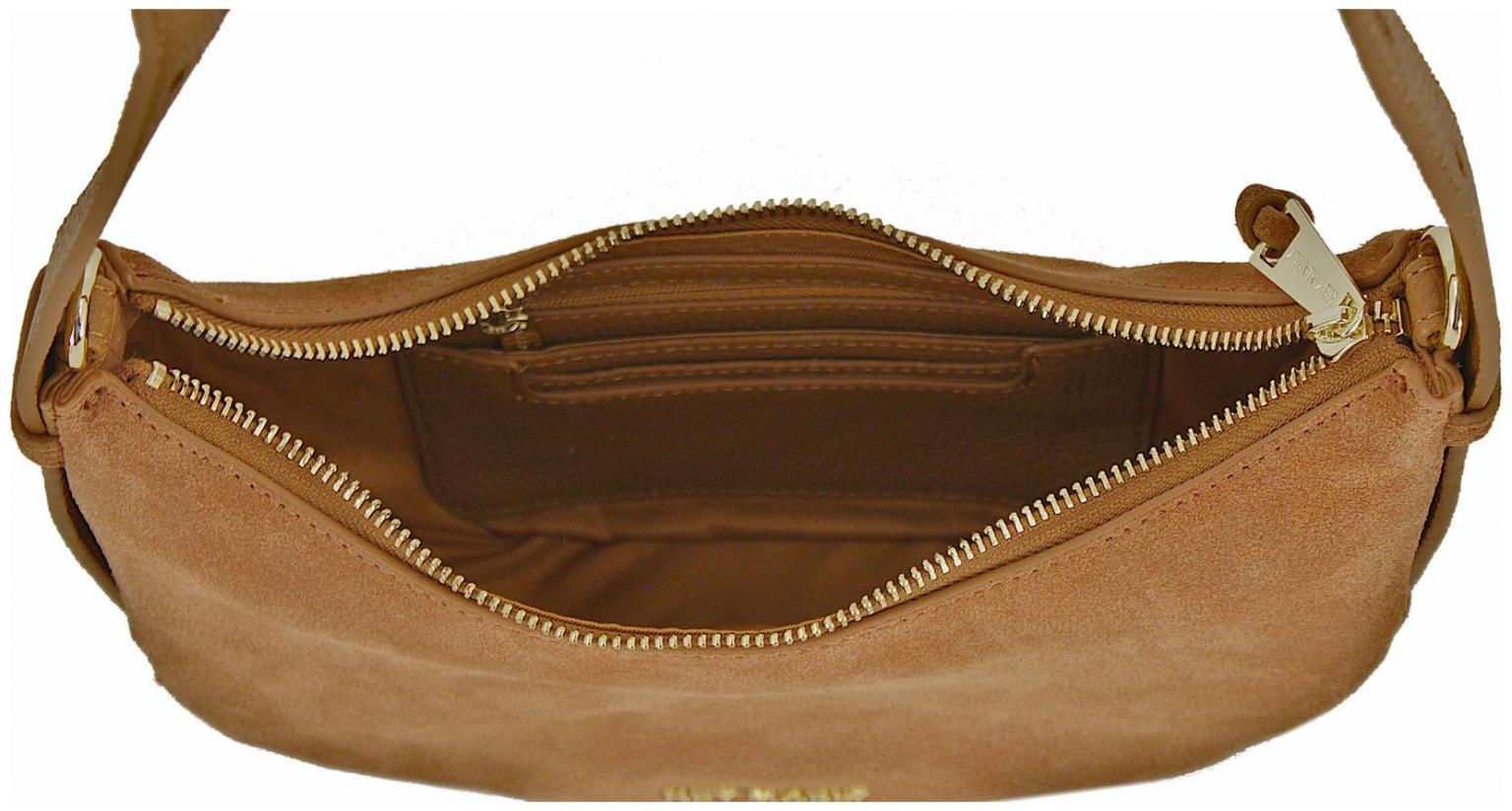 kleine Schultertasche Hey Marly braun Veloursleder Lifetime Sisters Suede