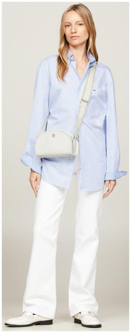 kleine Tommy Hilfiger Half Moon Crossovertasche Monotype Ecru