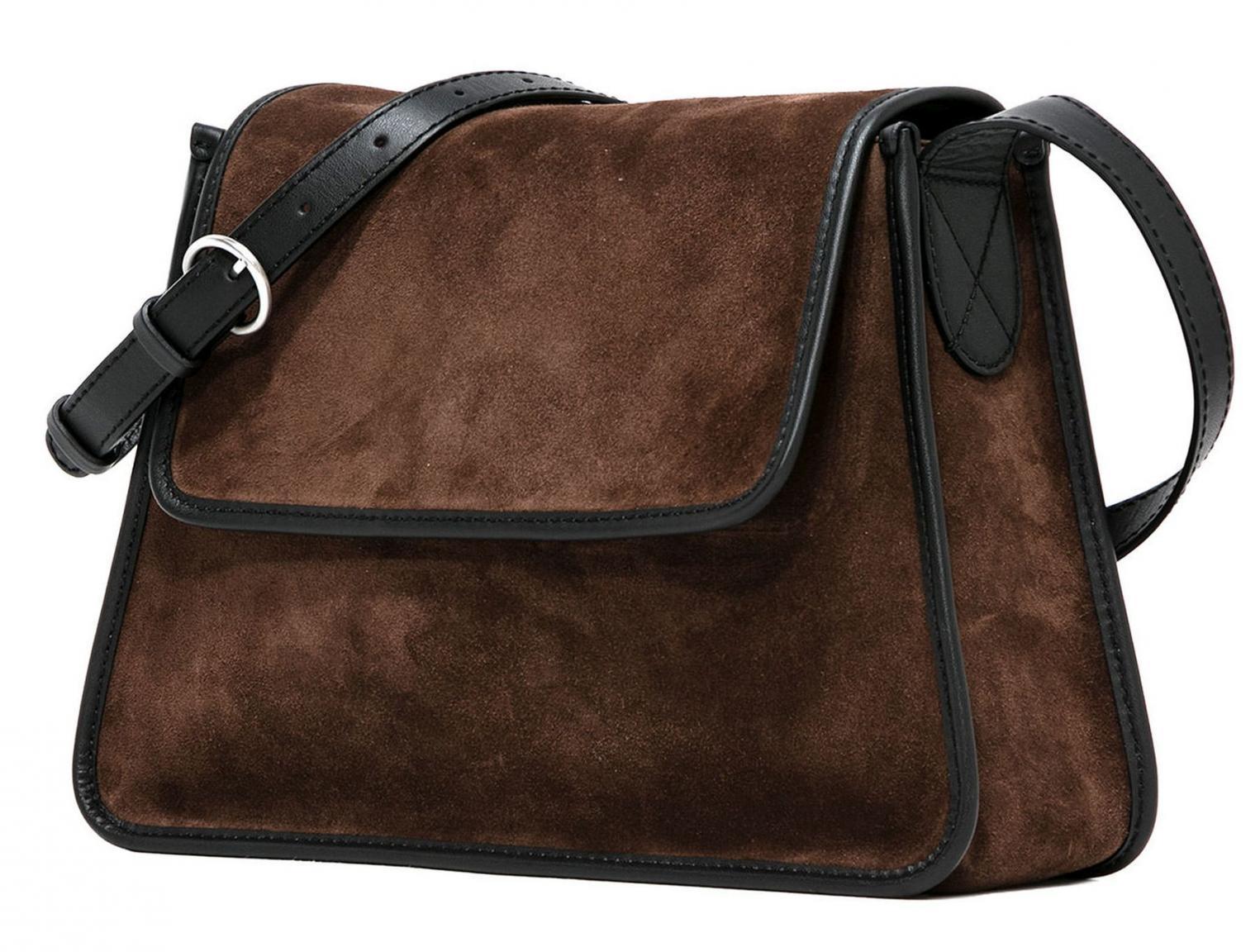 kleine Überschlagtasche Gianni Chiarini Janet Cioccolato Velourleder