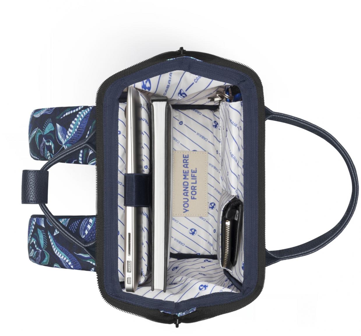 kleiner Alltagsrucksack Cabaia Adventurer Small Fontainbleau blau gemustert