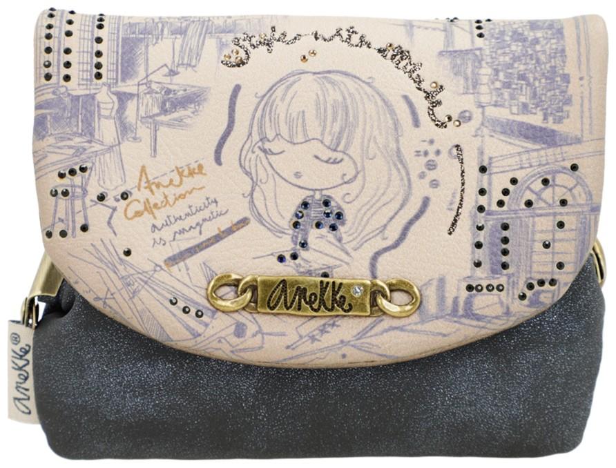 kleiner Geldbeutel Glitzer blau beige Anekke Mademoiselle Studio