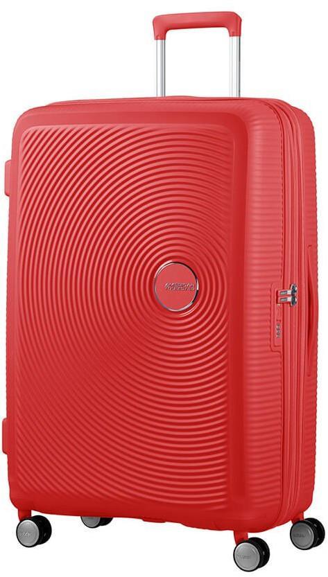 knallroter Flugkoffer American Tourister Soundbox Coral Red 77cm erweiterbar