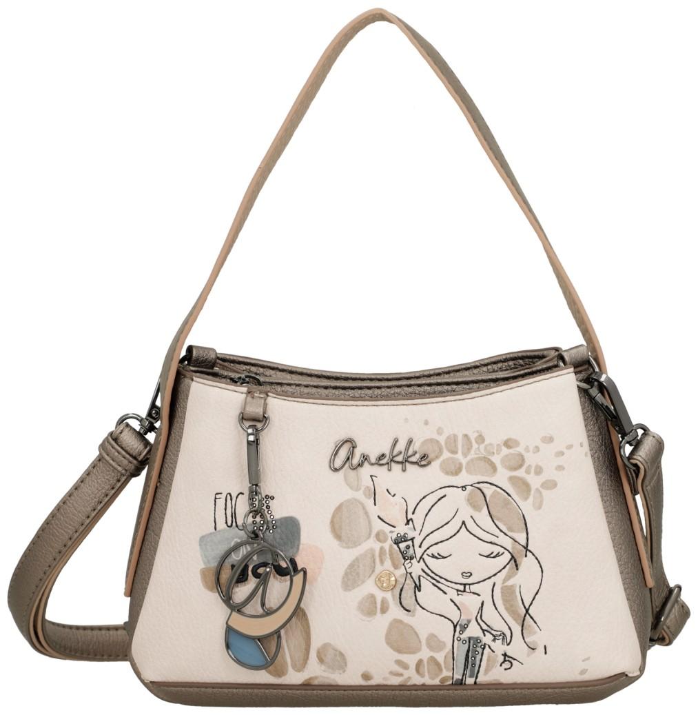 kompakte Anekke Crossovertasche beige Muse metallic Olympia Glitzersteine