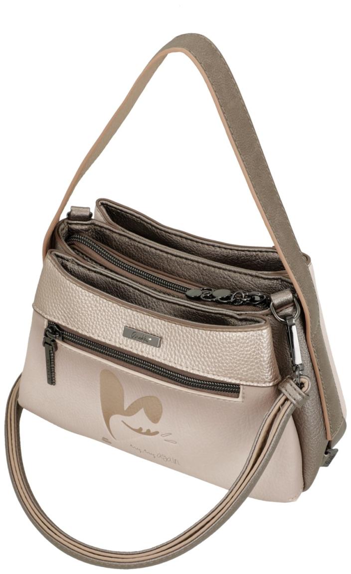 kompakte Anekke Crossovertasche beige Muse metallic Olympia Glitzersteine