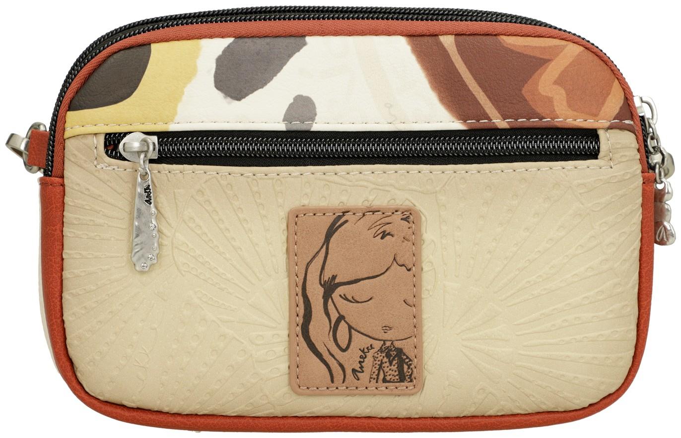 kompakte Crossbody Bag Anekke cognac Alma Alegria Print