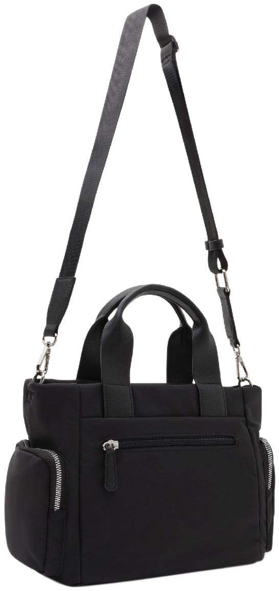 kompakte Damentasche L.Credi klassisch Nylon Odeta schwarz