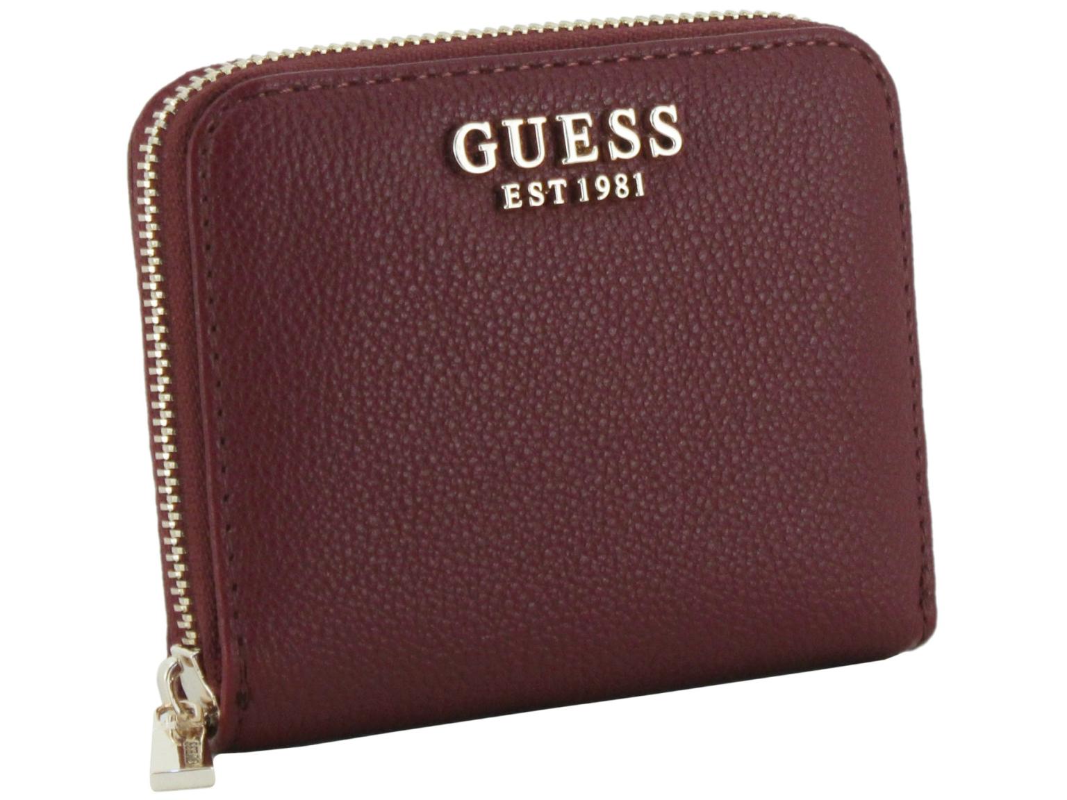 kompakte Geldbörse dunkelrot Guess Laurel II SLG Wine