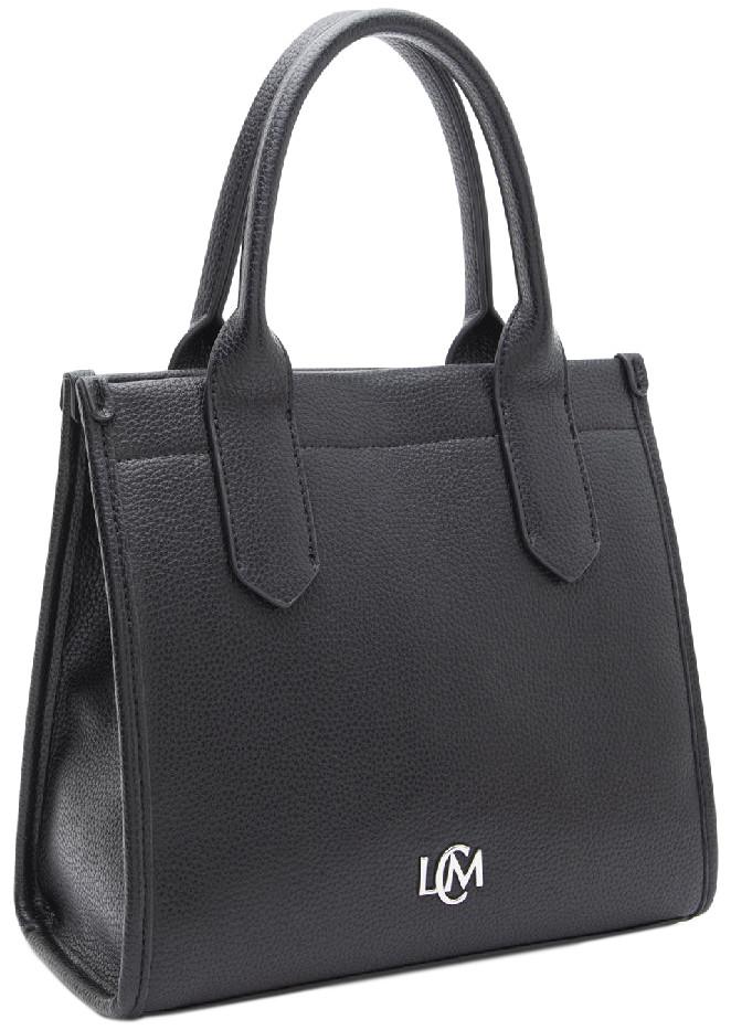 kompakte Handtasche L.Credi schwarz Phemia elegant zweigeteilt