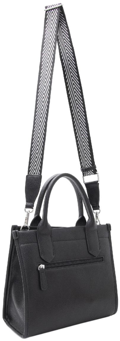 kompakte Handtasche L.Credi schwarz Phemia elegant zweigeteilt