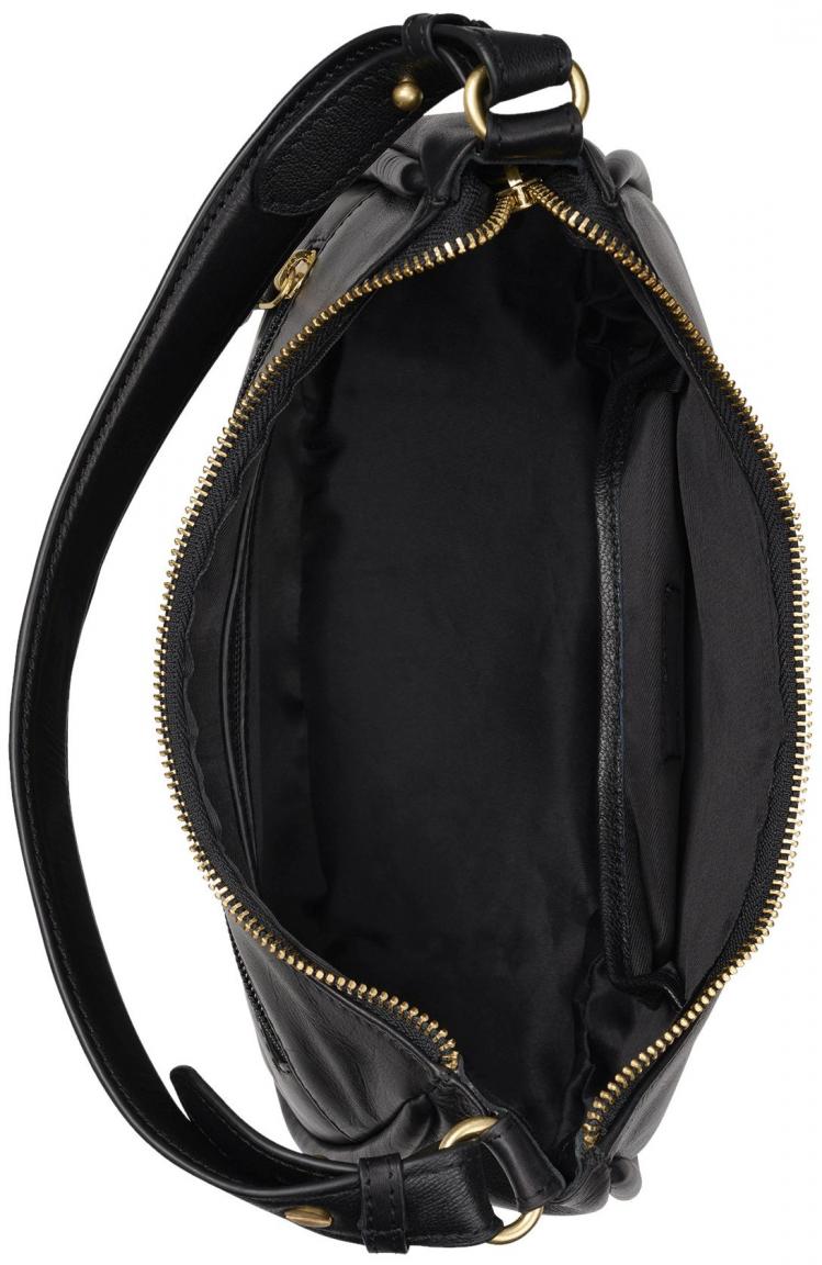 kompakte Ledertasche Damen BURKELY Vintage Veda schwarz 