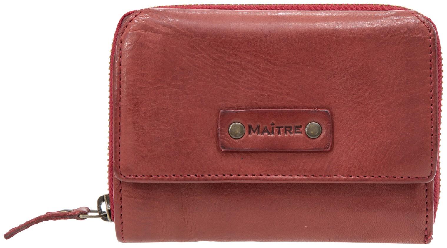 kompakte Überschlagbörse rot Maitre Steinbach Dagrete Vintage