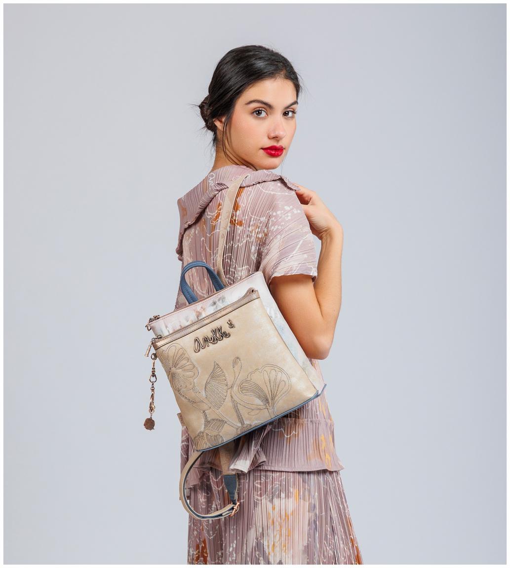 kompakter Damenrucksack mit Metallic Effekt Anekke Memories