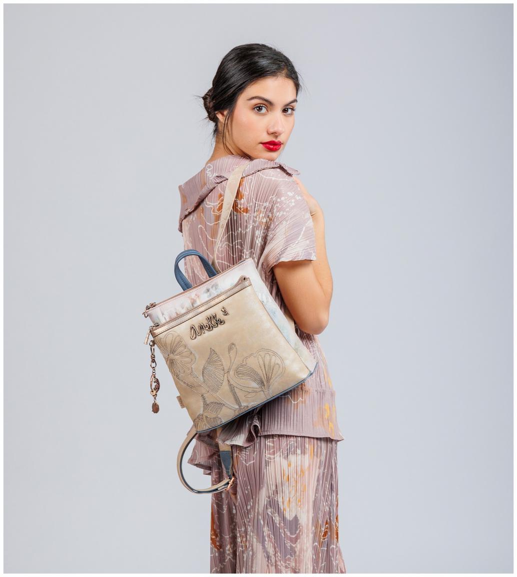 kompakter Damenrucksack mit Metallic Effekt Anekke Memories