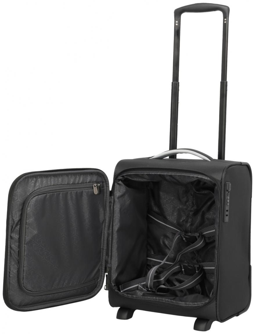 kompakter Rollenkoffer XS 40cm Travelite Jetpack Wings 2 Rad Cabin schwarz