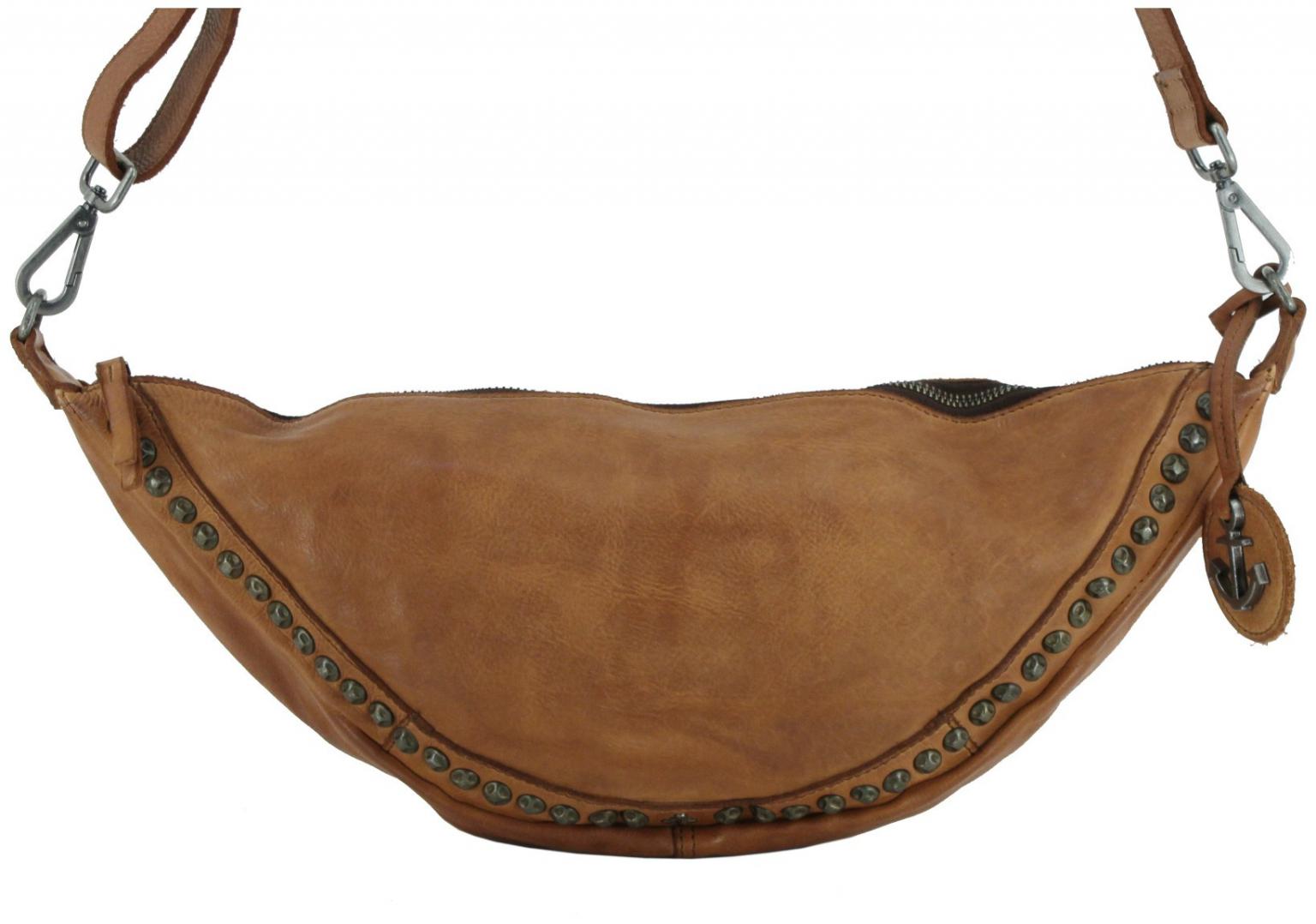 lässige Crossovertasche Nuri Ziernieten Harbour 2nd Dark Ash schwarz