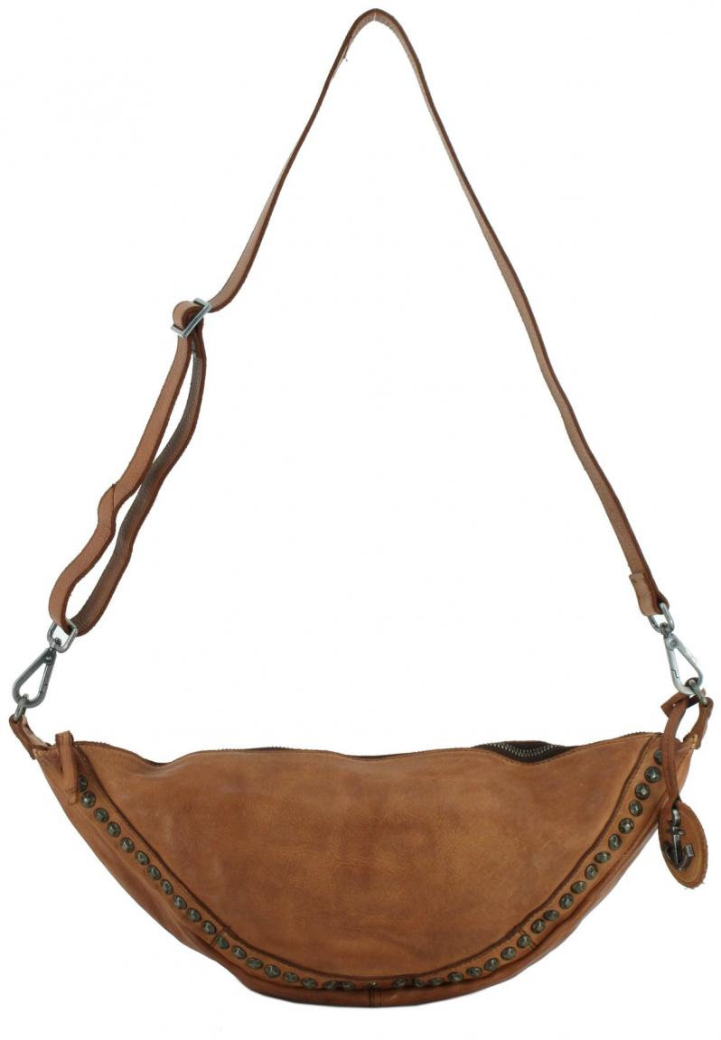 lässige Crossovertasche Nuri Ziernieten Harbour 2nd Dark Ash schwarz