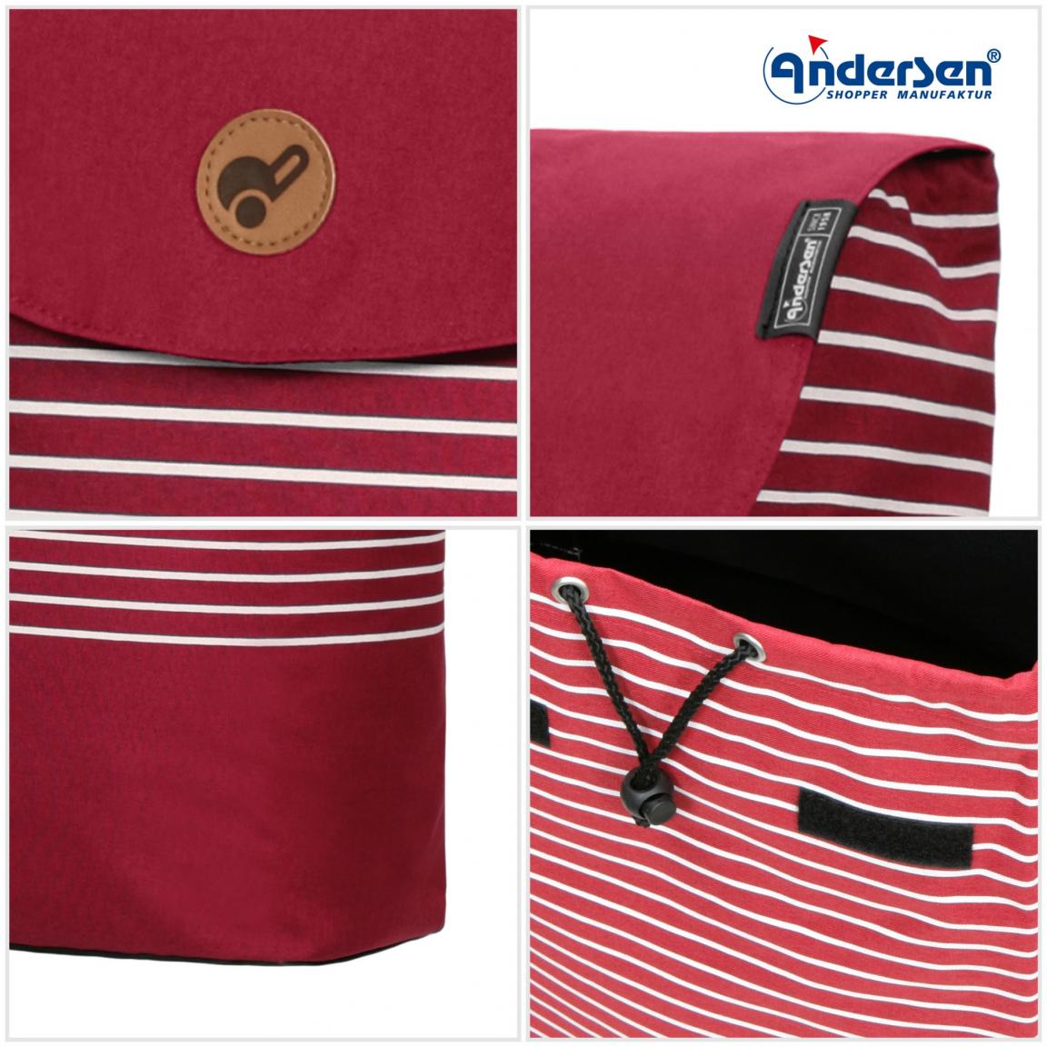 leichte Einkaufstasche Tilde Andersen Shopper Trolley rot gestreift