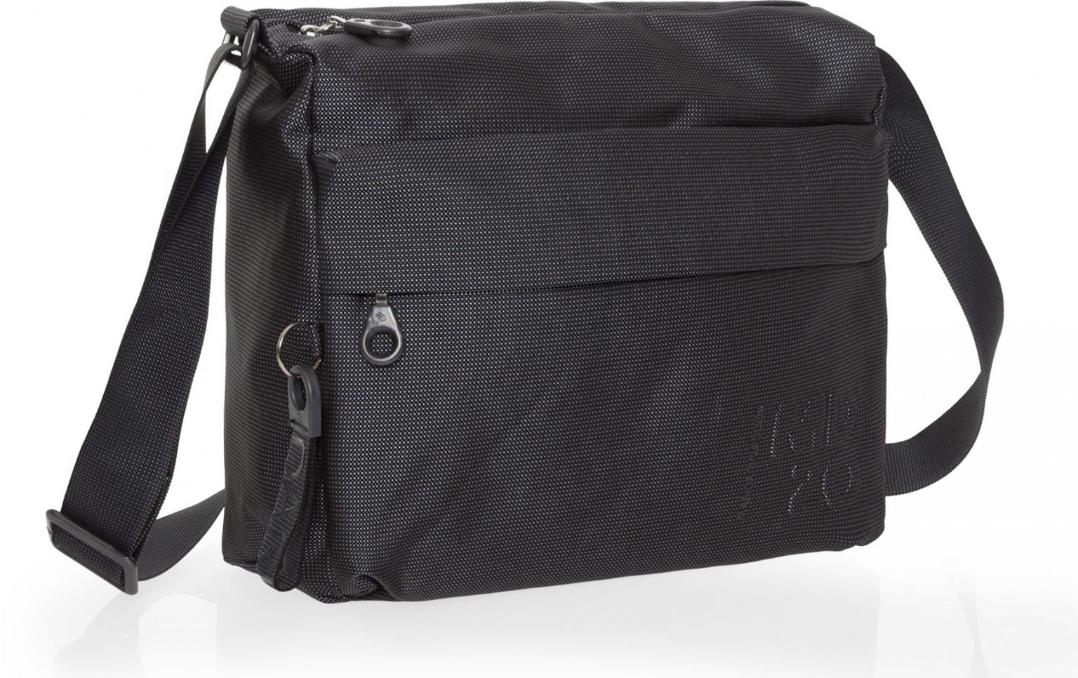 leichte Schultertasche Mandarina Duck MD20 Steel Crossover grau glänzend