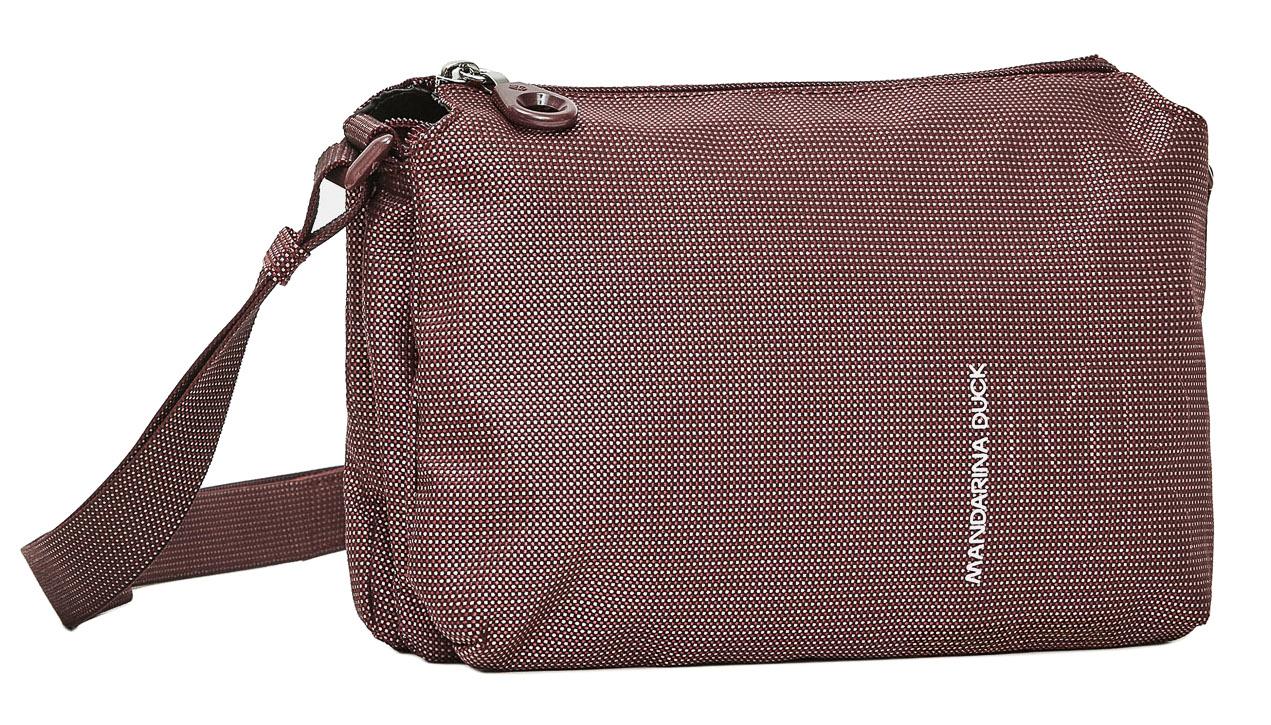 leichte Schultertasche dreigeteilt MD20 Grape Mandarina Duck Schimmererffekt