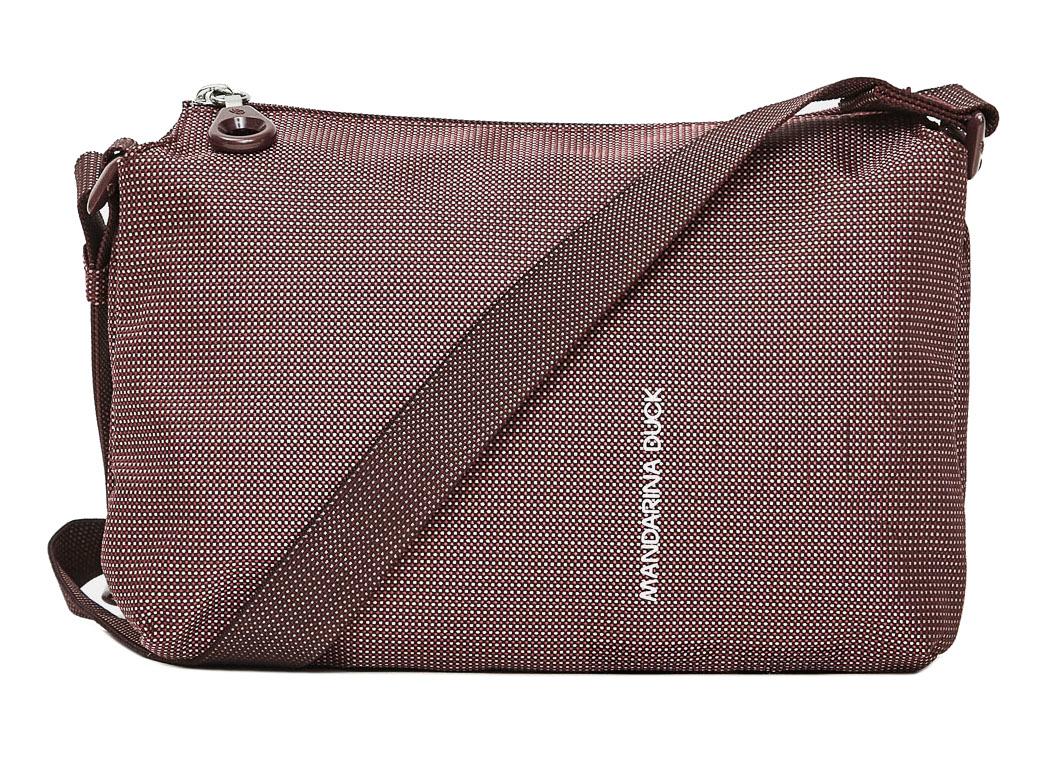 leichte Schultertasche dreigeteilt MD20 Grape Mandarina Duck Schimmererffekt