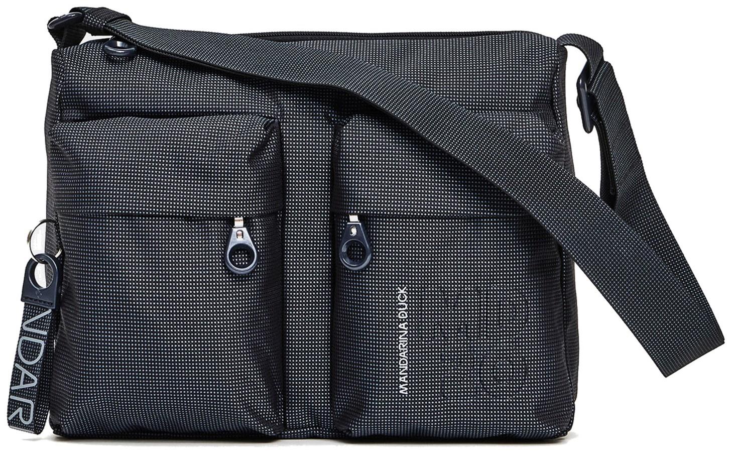 leichte Schultertasche dunkelblau Mandarina Duck MD20 Crossover Scarab