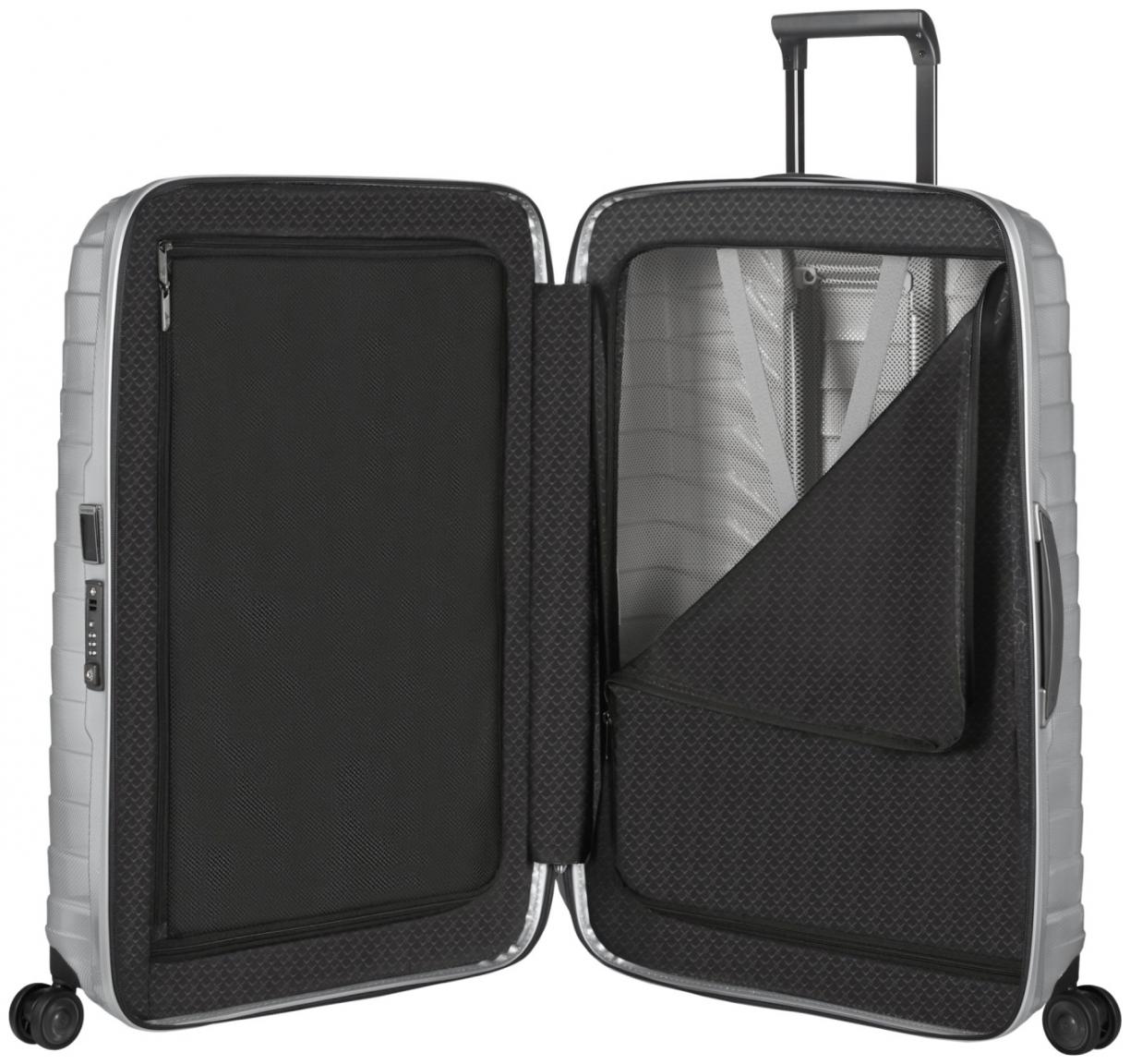 leichter Hartschalenkoffer silber Samsonite Proxis Spinner L 75cm
