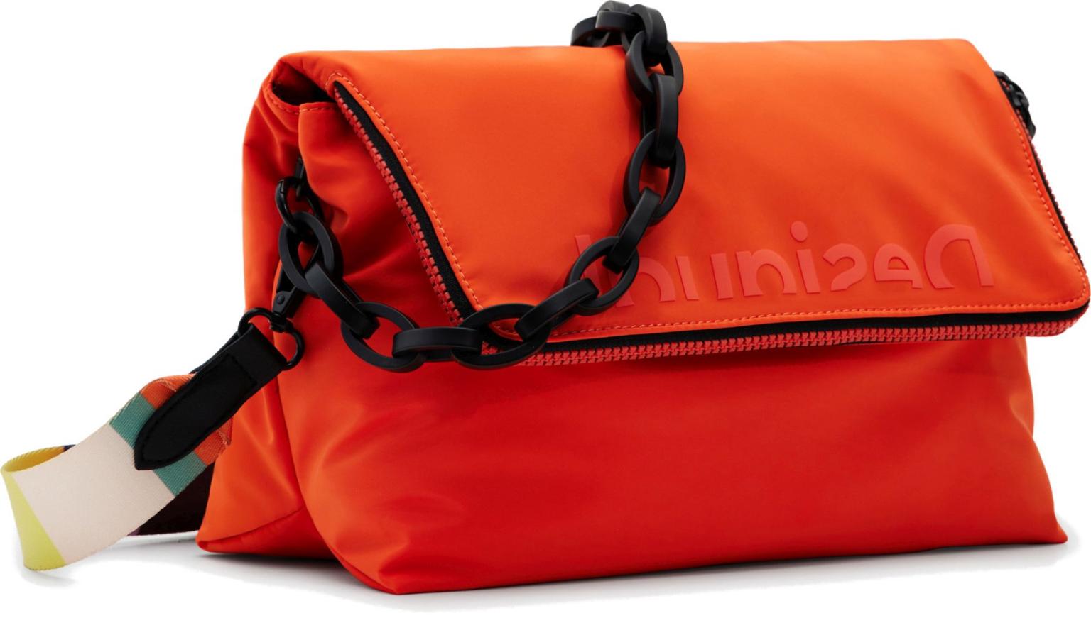 leuchtende Überschlagtasche Recycled Desigual Logout Venecia Orange 