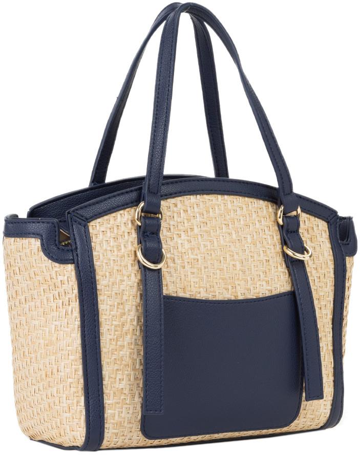 marineblau Mario Valentino beige Demetra Kurzgrifftasche Bast