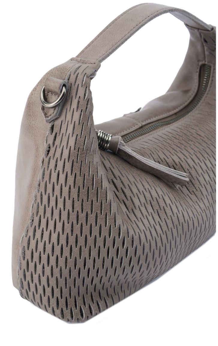 mittelgroße Beuteltasche FredsBruder Soft Cut Leder Muddy Khaki Brown