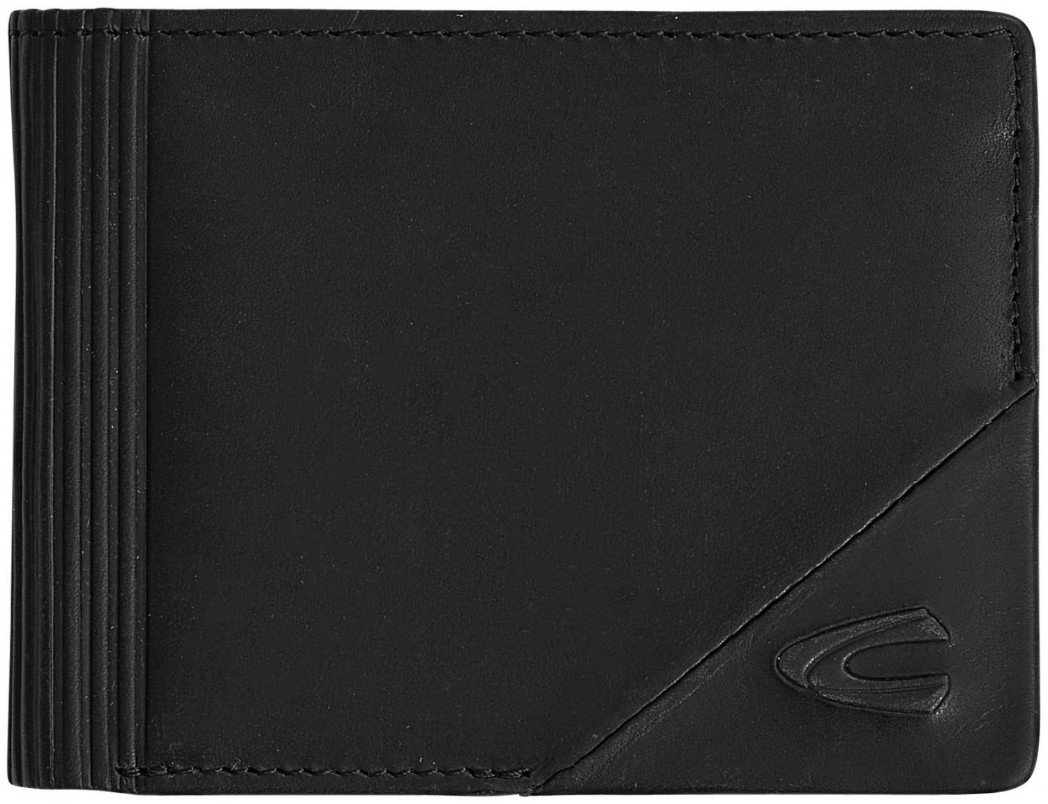 mittelgroße Lederbörse Herren Taiga Camel Active schwarz matt