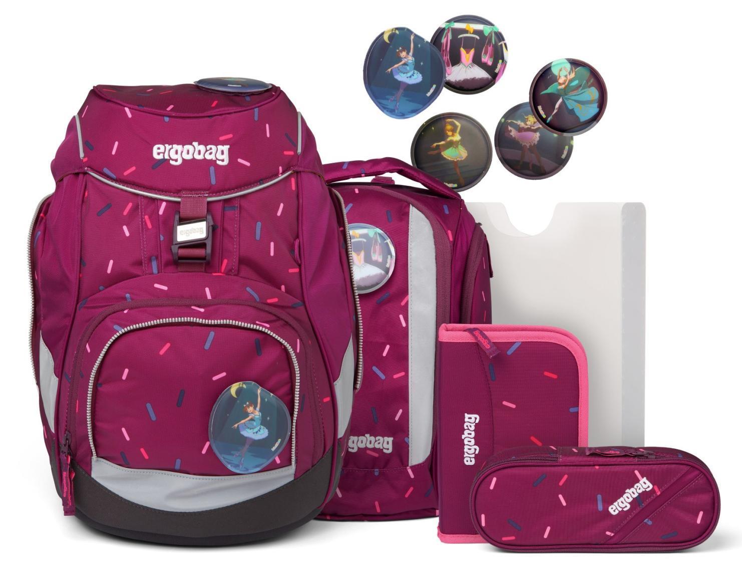 mitwachsende Schultasche ergobag Pack Komplettset Ballerina violett