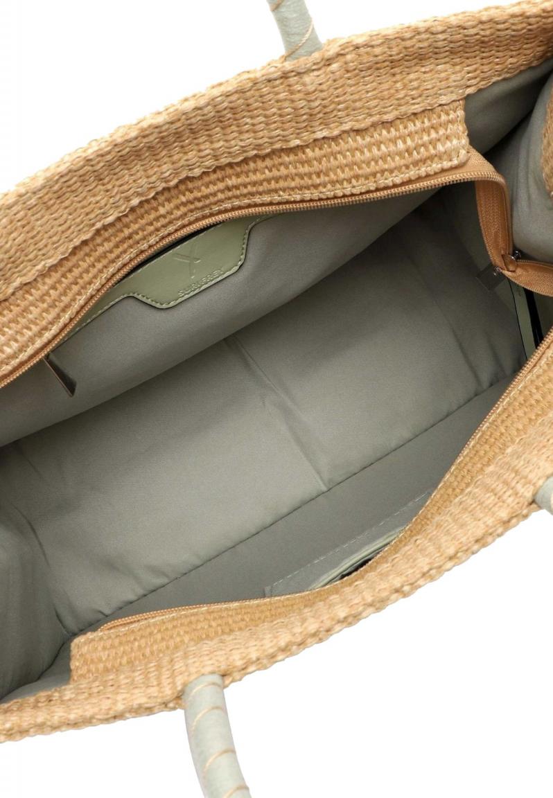 modische Henkeltasche aus Bast Suri Frey Kirsty Pistachio Grün