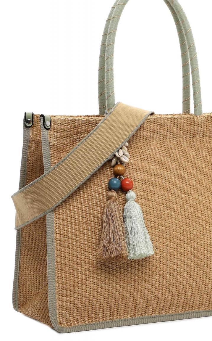 modische Henkeltasche aus Bast Suri Frey Kirsty Pistachio Grün