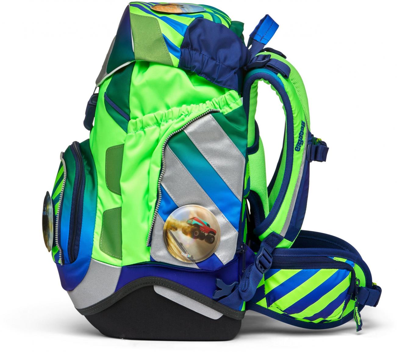 neongrüne Schultasche Ergobag Pack TruckBär Neo Edition