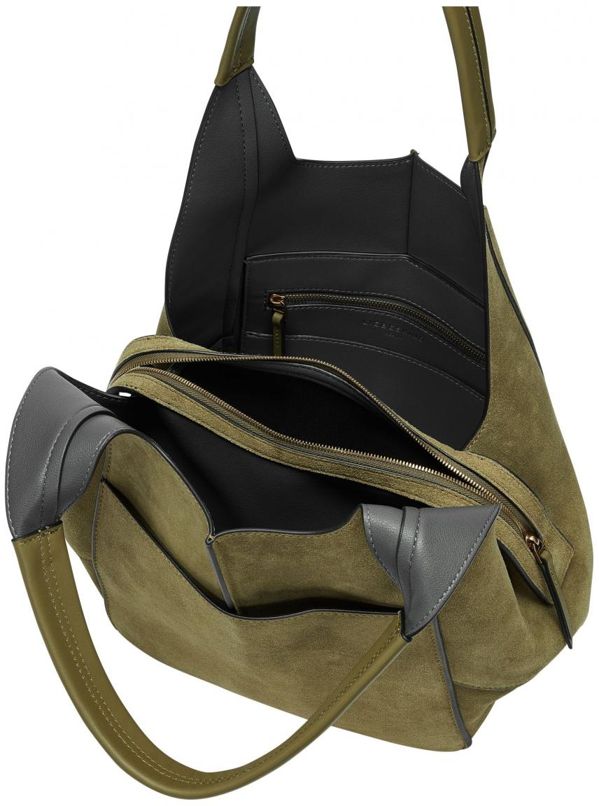 olivgrüne Beuteltasche Veloursleder Tea Liebeskind Lilly Tote M