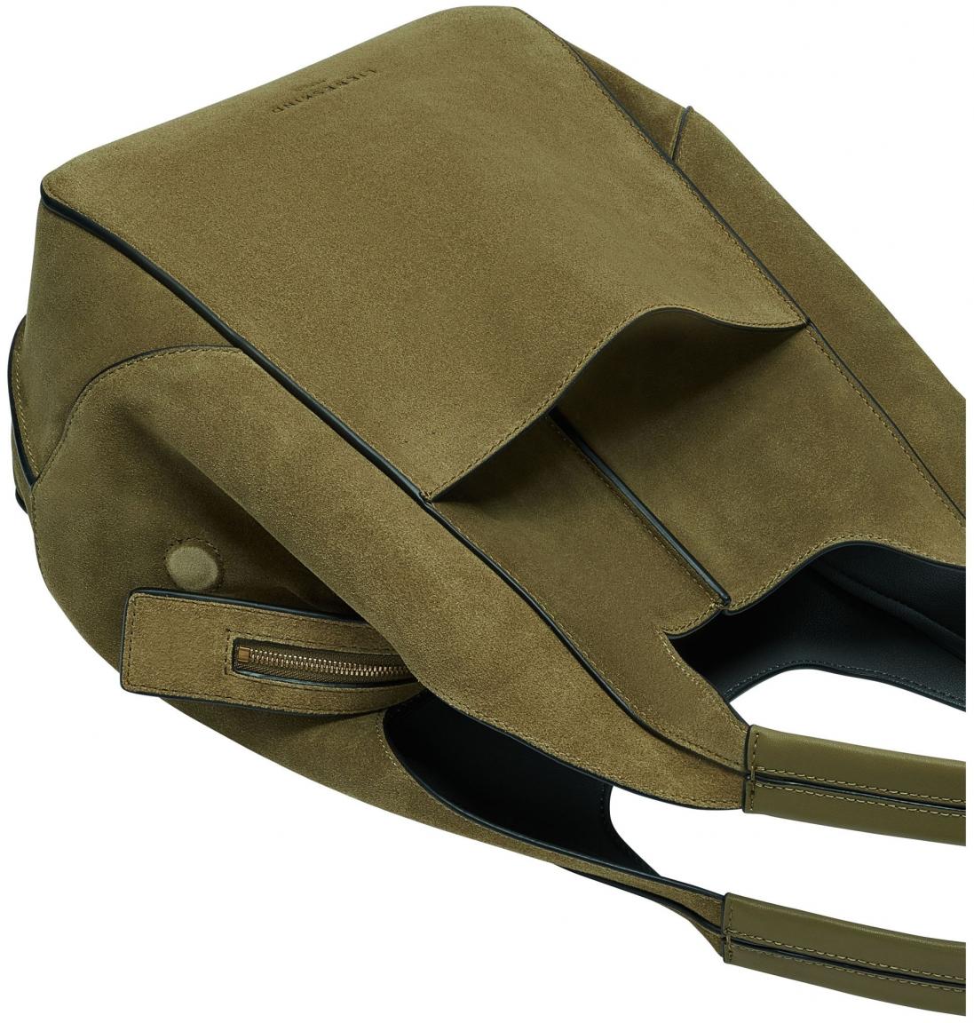 olivgrüne Beuteltasche Veloursleder Tea Liebeskind Lilly Tote M