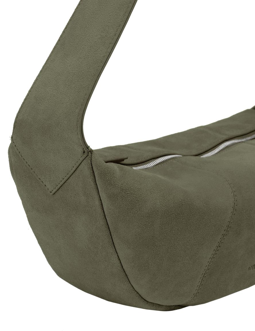 olivgrüne Hobotasche Veloursleder Les Visionnaires Zoe Icon Cozy