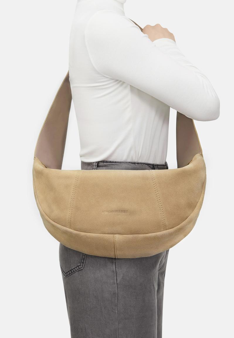 olivgrüne Hobotasche Veloursleder Les Visionnaires Zoe Icon Cozy