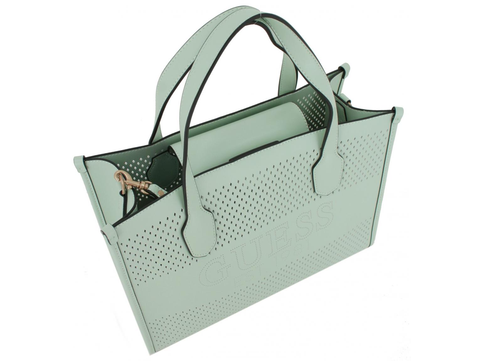 Guess Katey Perforated Handbag Mint Green
