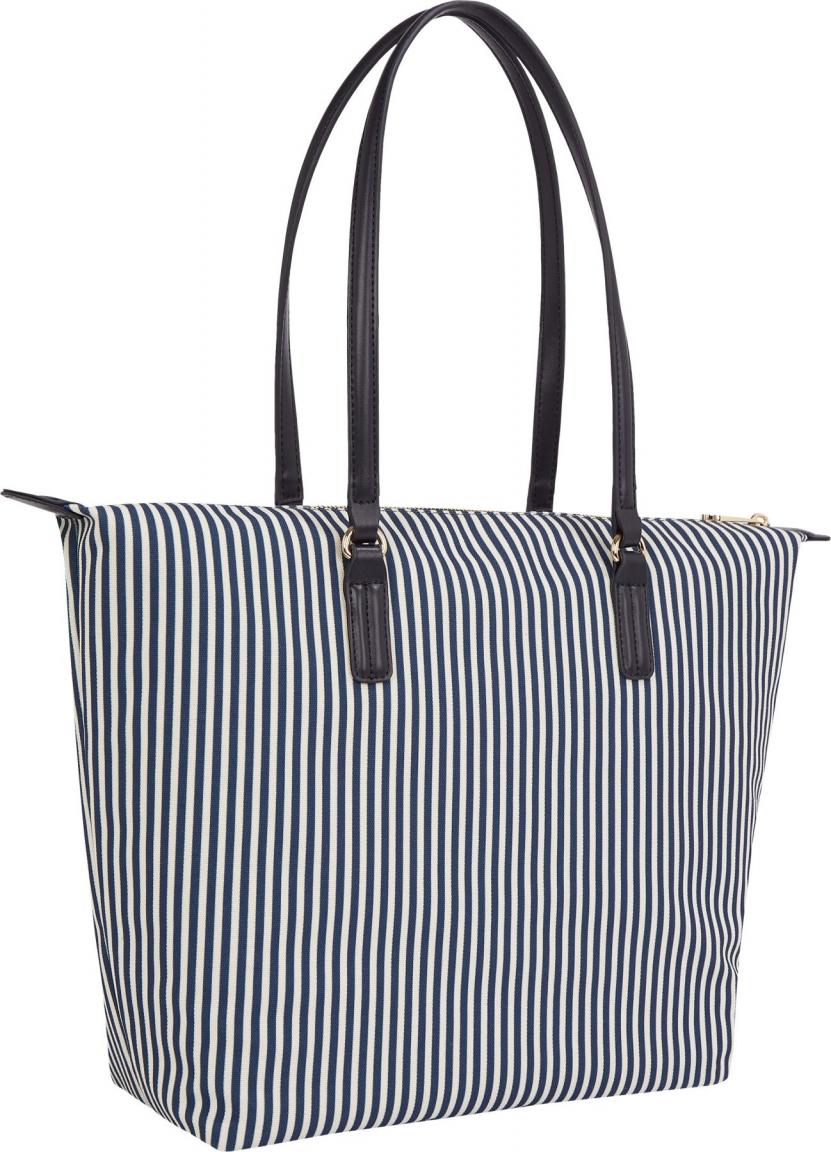 platzsparende Henkeltasche Tommy Hilfiger Poppy Summer Tote Space Blue Stripe
