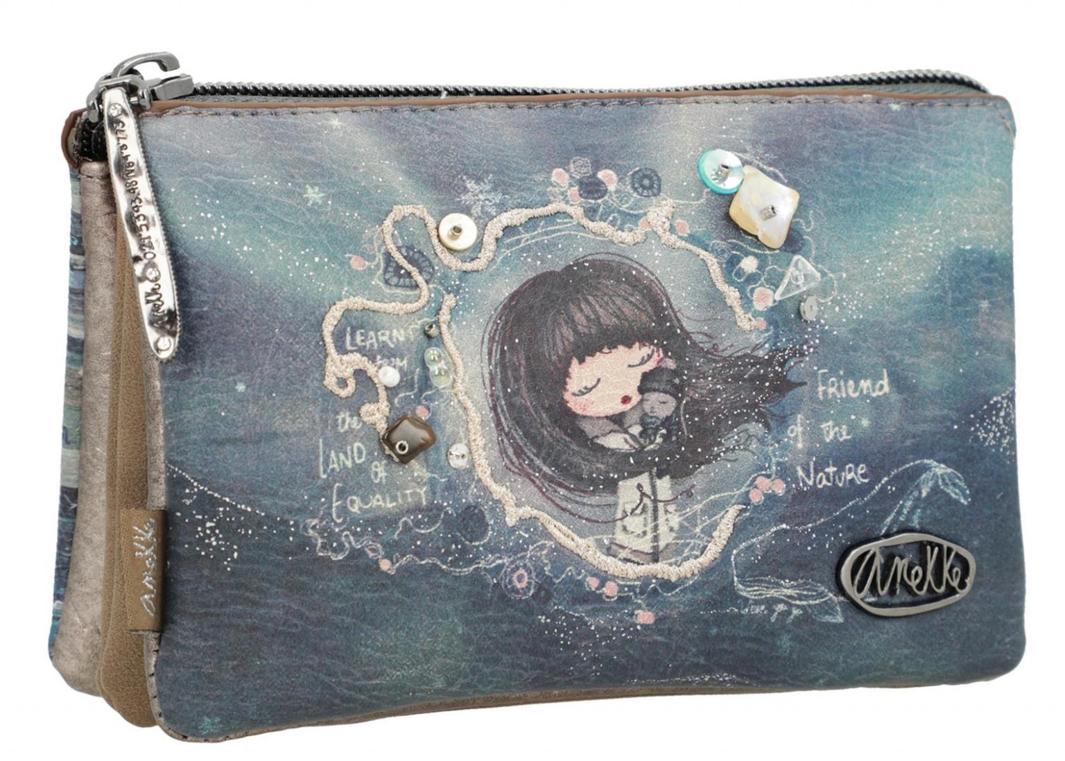 praktisches Etui Anekke Iceland blau metallic Glanzstück