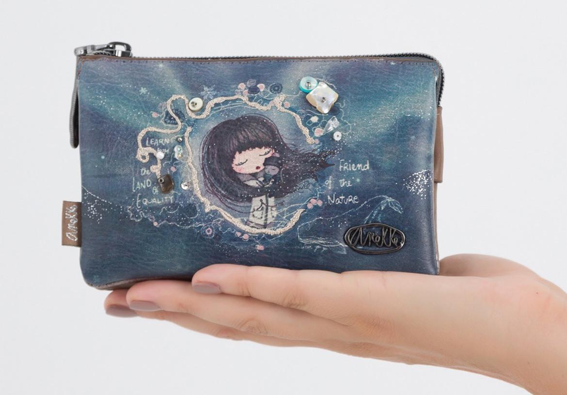 praktisches Etui Anekke Iceland blau metallic Glanzstück