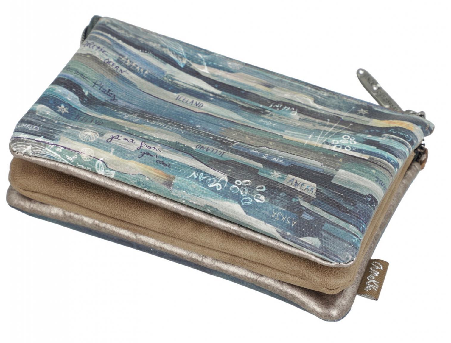 praktisches Etui Anekke Iceland blau metallic Glanzstück