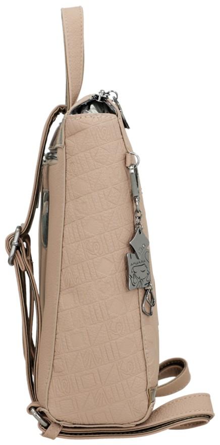 quadratischer Cityrucksack Anekke Real Evolution Taupe Prägung