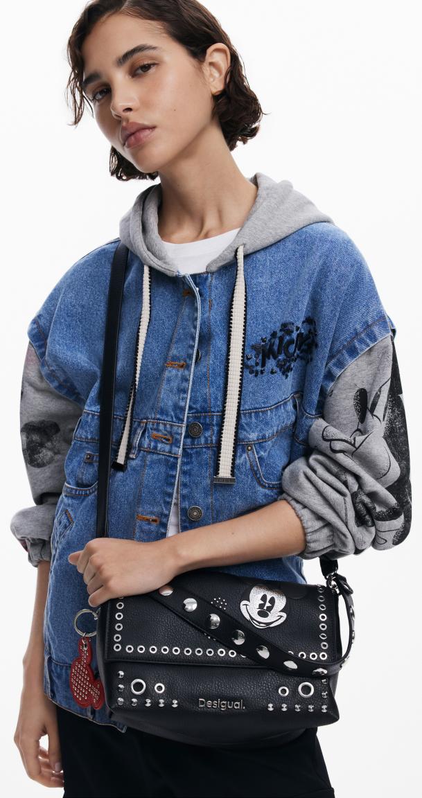 rockige Überschlagtasche Venecia 2.0 Mickey schwarz