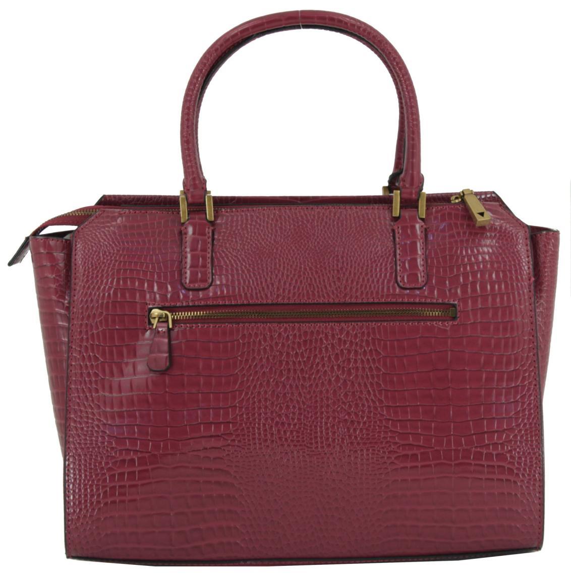 rote Guess Damenhenkeltasche Raffie Red Reptilienoptik